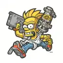 Bart Simpson Ben 10 Dexter tattoo design idea