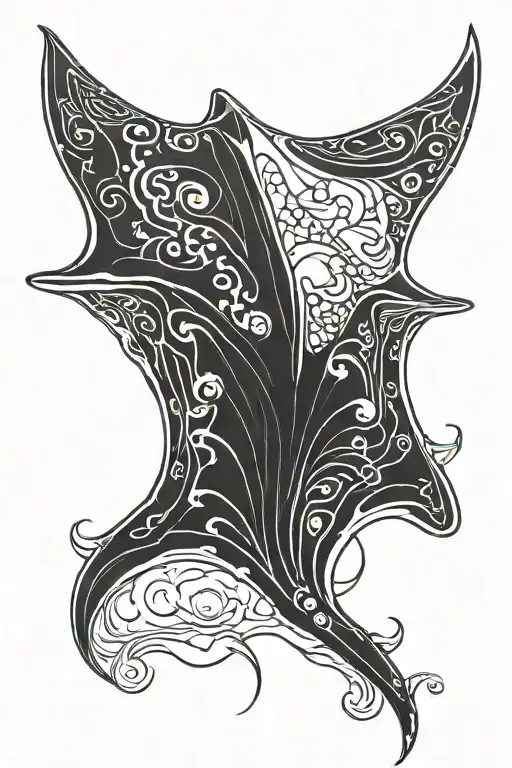 manta ray gracefully swimming tattoo design idea