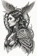 Ana de Armas Valkyrie tattoo design idea