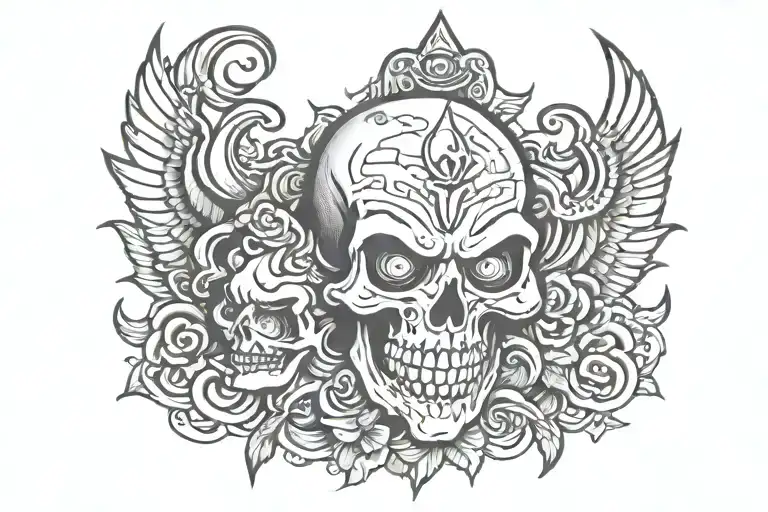 Evil tattoo design idea