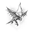 3 eyed flying pterodactyl tattoo design idea