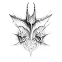 3 eyed flying pterodactyl tattoo design idea