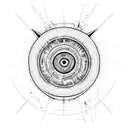 eyeball atom tattoo design idea