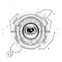 eyeball atom tattoo design idea