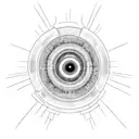 eyeball atom tattoo design idea