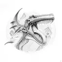 fractal pterodactyl tattoo design idea