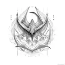 fractal pterodactyl tattoo design idea