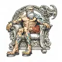 olympus sitting with Zeus tattoo design idea