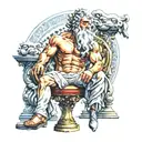 olympus sitting with Zeus tattoo design idea