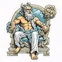 olympus sitting with Zeus tattoo design idea