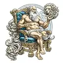olympus sitting with Zeus tattoo design idea