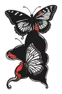 monarch butterfly carrying a red ruby stone  tattoo design idea