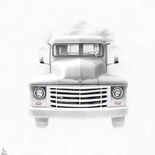 truck, grandfather, grandson, love tattoo design idea