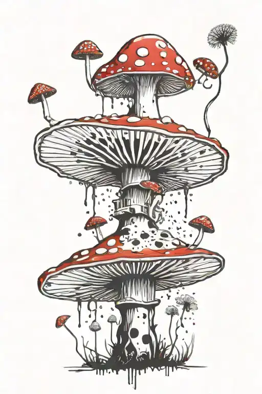 amanita muscaria mushroom tattoo design idea
