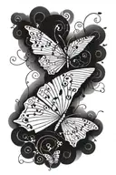 Incorporate sheet music notes forming the shape of a butterfly tattoo design idea