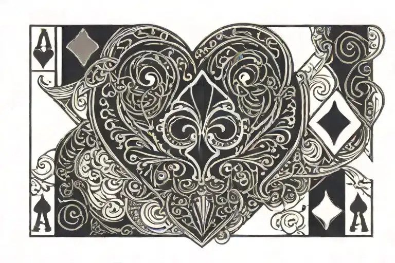 Card Ace of Hearts tattoo design idea