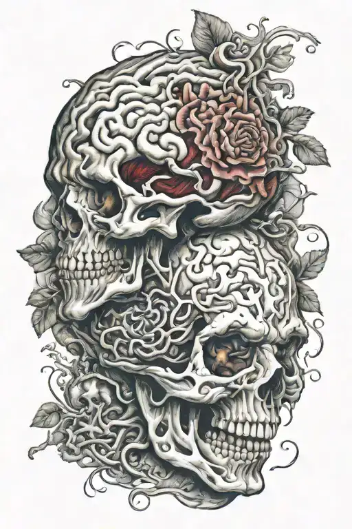 Brain design with 7 deadly sins inside tattoo design idea