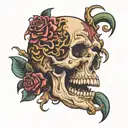 Brain with seven deadly sins tattoo design idea