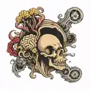 Brain with seven deadly sins tattoo design idea