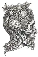 Brain design with 7 deadly sins inside without skull tattoo design idea