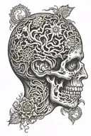 Brain design with 7 deadly sins inside without skull tattoo design idea