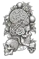 Brain design with 7 deadly sins inside tattoo design idea