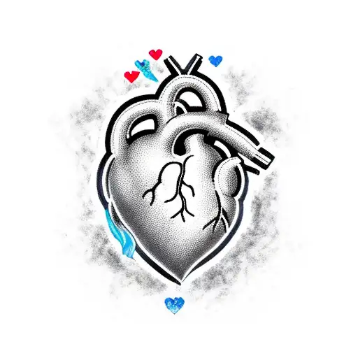heart with flames emoji tattoo design idea