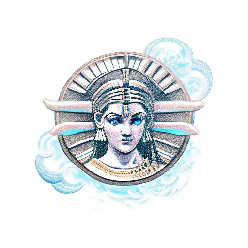 Athena Greek goddess tattoo design idea