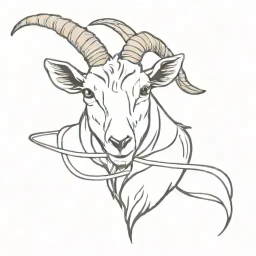 a goat with pot honey tattoo design idea
