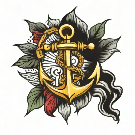 anchor surrounded tattoo design idea