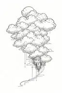 cloud from top view point tattoo design idea