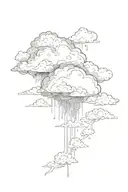 cloud from top view point tattoo design idea