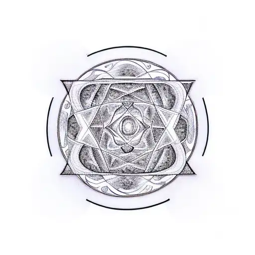 linear dimension with graphs, sigmas mathematical signs and fibonacci spiral tattoo design idea