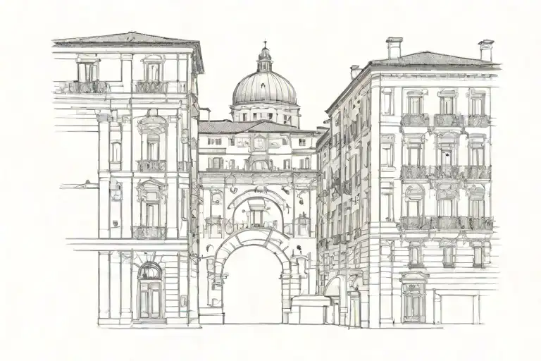 Italian architecture  tattoo design idea