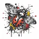 ladybug spread wings fuck love splatter ink tattoo tattoo design idea