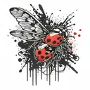 ladybug spread wings fuck love splatter ink tattoo tattoo design idea