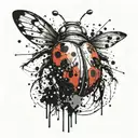 ladybug spread wings fuck love splatter ink tattoo tattoo design idea