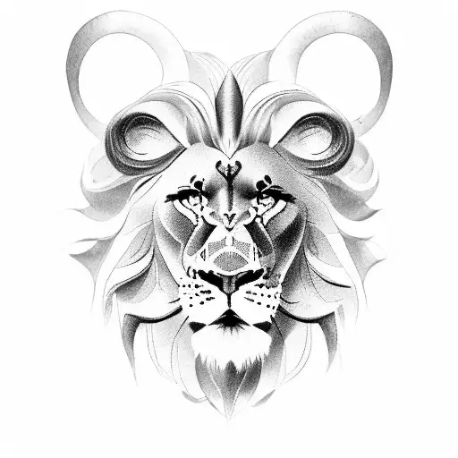 Roaring lion tattoo stock illustration. Illustration of power - 89568631