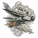 Tornado around a person tattoo design idea