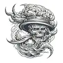 Tornado around a person tattoo design idea