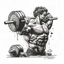 A crossfit athlete lifting the weight of the universe on their shoulders, showcasing dedication and determination tattoo design idea