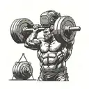 A crossfit athlete lifting the weight of the universe on their shoulders, showcasing dedication and determination tattoo design idea