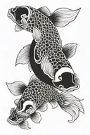 yin yang koi fish tattoo design idea