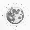 waxing gibbous and new moon tattoo design idea