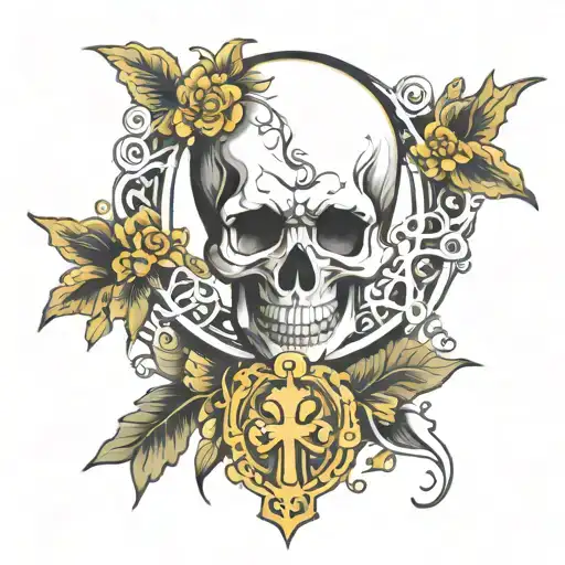 skull keyhole design tattoo design idea