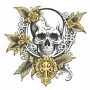skull keyhole design tattoo design idea