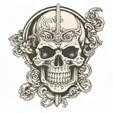 skull keyhole design tattoo design idea