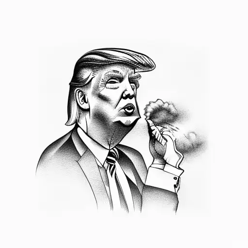 Donald trump blowing a kiss to Joe Biden tattoo design idea