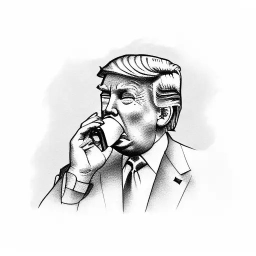 Donald trump blowing a kiss to Joe Biden tattoo design idea