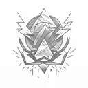 static lightning tattoo design idea